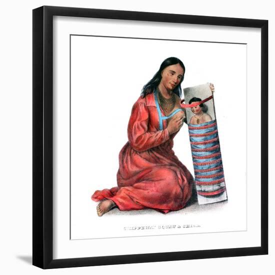 Chippeway (Ojibwe) woman and child-James Otto Lewis-Framed Giclee Print