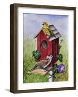 Chipping Sparrow and Yellow Warbler-Charlsie Kelly-Framed Giclee Print