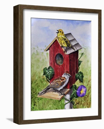 Chipping Sparrow and Yellow Warbler-Charlsie Kelly-Framed Giclee Print