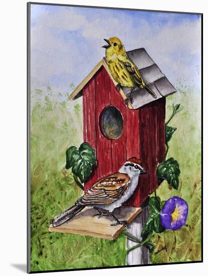 Chipping Sparrow and Yellow Warbler-Charlsie Kelly-Mounted Giclee Print