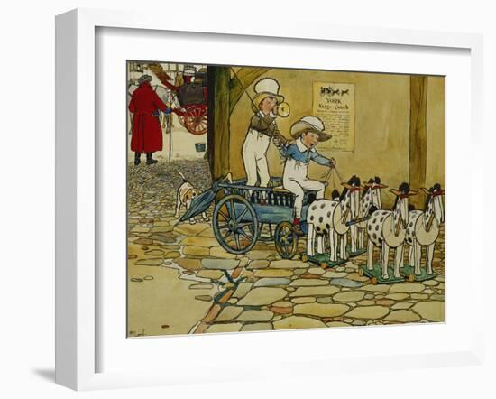 Chips Off The Old Block; The York Stage Coach-Cecil Aldin-Framed Giclee Print