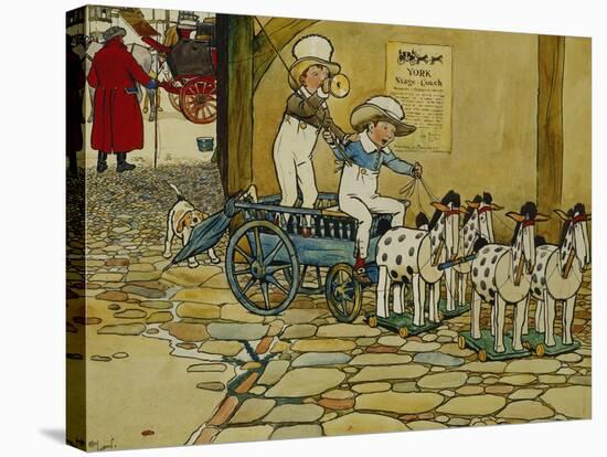 Chips Off The Old Block; The York Stage Coach-Cecil Aldin-Stretched Canvas