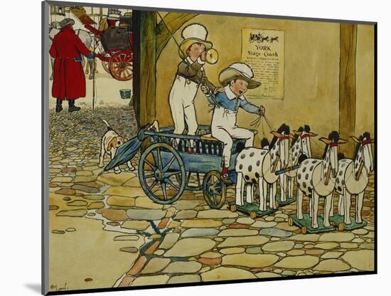 Chips Off The Old Block; The York Stage Coach-Cecil Aldin-Mounted Giclee Print
