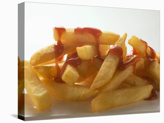 Chips with Ketchup-null-Stretched Canvas