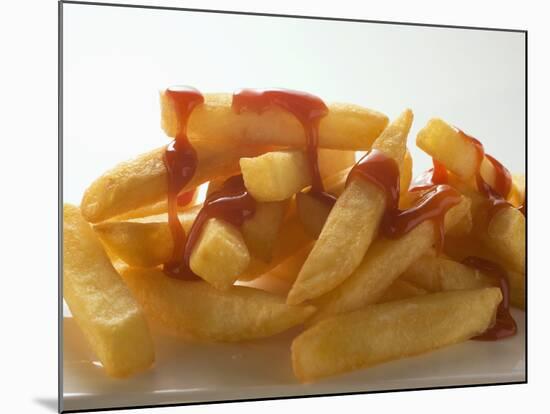 Chips with Ketchup-null-Mounted Photographic Print