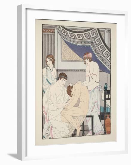Chiropractic Adjustment, Illustration from 'The Works of Hippocrates', 1934 (Colour Litho)-Joseph Kuhn-Regnier-Framed Giclee Print