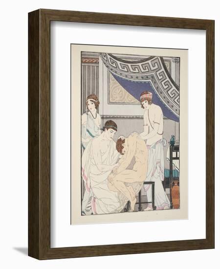 Chiropractic Adjustment, Illustration from 'The Works of Hippocrates', 1934 (Colour Litho)-Joseph Kuhn-Regnier-Framed Premium Giclee Print