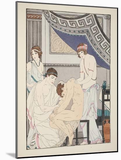 Chiropractic Adjustment, Illustration from 'The Works of Hippocrates', 1934 (Colour Litho)-Joseph Kuhn-Regnier-Mounted Giclee Print