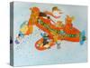 Chistmas Airplane with Snowman-Christian Kaempf-Stretched Canvas