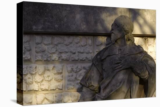 Chiswick House, Chiswick, London. Detail of Rusticated Wall and Male Statue-Richard Bryant-Stretched Canvas