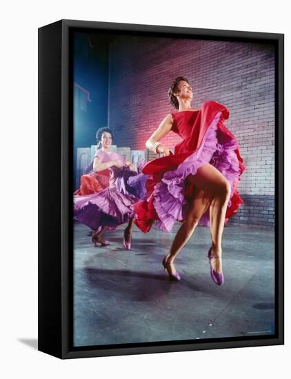 Chita Rivera and Liane Plane Dancing in a Scene from the Broadway Production of West Side Story-Hank Walker-Framed Stretched Canvas