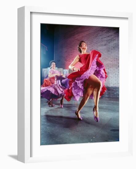 Chita Rivera and Liane Plane Dancing in a Scene from the Broadway Production of West Side Story-Hank Walker-Framed Premium Photographic Print