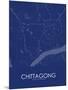 Chittagong, Bangladesh Blue Map-null-Mounted Poster