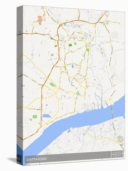 Chittagong, Bangladesh Map-null-Stretched Canvas