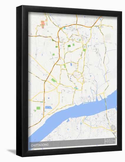 Chittagong, Bangladesh Map-null-Framed Poster
