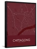 Chittagong, Bangladesh Red Map-null-Framed Poster