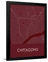 Chittagong, Bangladesh Red Map-null-Framed Poster