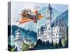 Chitty Chitty Bang Bang Passes by Neushwanstein in the Bavarian Alps-Dan Escott-Stretched Canvas