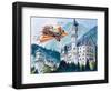 Chitty Chitty Bang Bang Passes by Neushwanstein in the Bavarian Alps-Dan Escott-Framed Giclee Print