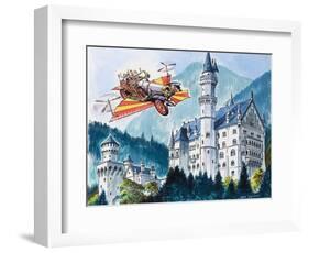 Chitty Chitty Bang Bang Passes by Neushwanstein in the Bavarian Alps-Dan Escott-Framed Giclee Print