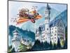 Chitty Chitty Bang Bang Passes by Neushwanstein in the Bavarian Alps-Dan Escott-Mounted Giclee Print