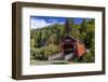 Chitwood Covered Bridge over the Yaquina River in Lincoln County, Oregon, USA-Chuck Haney-Framed Photographic Print