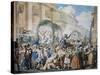 Chivalrous Scene at San Carlo Al Corso in Rome, by Bartolomeo Pinelli (1781-1835)-null-Stretched Canvas