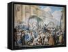Chivalrous Scene at San Carlo Al Corso in Rome, by Bartolomeo Pinelli (1781-1835)-null-Framed Stretched Canvas