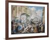 Chivalrous Scene at San Carlo Al Corso in Rome, by Bartolomeo Pinelli (1781-1835)-null-Framed Giclee Print