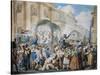 Chivalrous Scene at San Carlo Al Corso in Rome, by Bartolomeo Pinelli (1781-1835)-null-Stretched Canvas