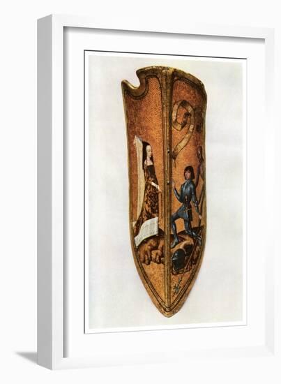 Chivalry and Courtly Love: Flemish Parade Shield, C1400-null-Framed Giclee Print