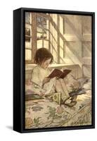 Chlld Reading on Couch, 1905-Jessie Willcox-Smith-Framed Stretched Canvas