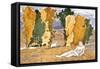 Chloe Abandoned, Design for a Ballet Russes Production of Ravel's Daphnis and Chloe, 1910-1911-Leon Bakst-Framed Stretched Canvas