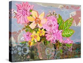 Chloe Rose Floral Arrangement-Blenda Tyvoll-Stretched Canvas