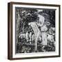 Chloë Washing Daphnis at a Stream-Camille Pissarro-Framed Giclee Print