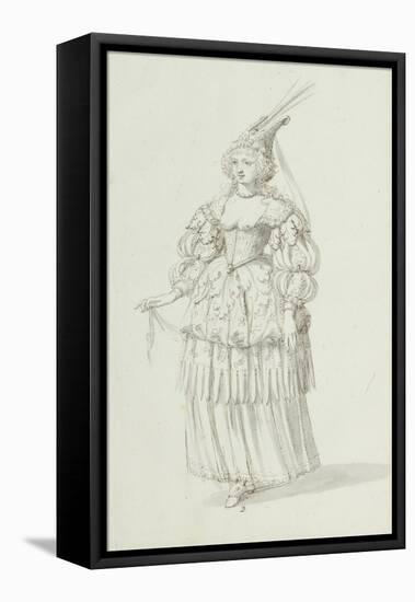 Chloris: Alternative Sketch for Henrietta Maria, C.1631-Inigo Jones-Framed Stretched Canvas