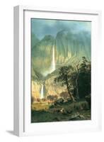 Cho-Looke, Yosemite Waterfall-Albert Bierstadt-Framed Art Print