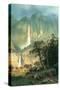 Cho-Looke, Yosemite Waterfall-Albert Bierstadt-Stretched Canvas