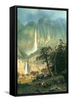 Cho-Looke, Yosemite Waterfall-Albert Bierstadt-Framed Stretched Canvas