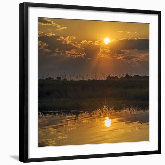 Chobe River, Botswana, Africa. Sunset on the Chobe River.-Karen Ann Sullivan-Framed Photographic Print