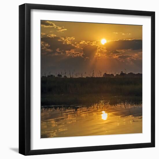 Chobe River, Botswana, Africa. Sunset on the Chobe River.-Karen Ann Sullivan-Framed Photographic Print