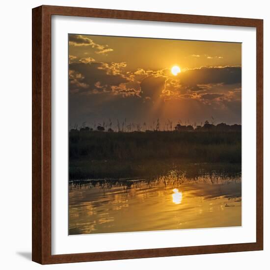 Chobe River, Botswana, Africa. Sunset on the Chobe River.-Karen Ann Sullivan-Framed Photographic Print