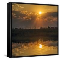 Chobe River, Botswana, Africa. Sunset on the Chobe River.-Karen Ann Sullivan-Framed Stretched Canvas