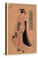 Chochi O Motsu Onna-Keisai Eisen-Stretched Canvas