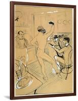 Chocolat Dancing in the "Irish and American Bar"-Henri de Toulouse-Lautrec-Framed Art Print