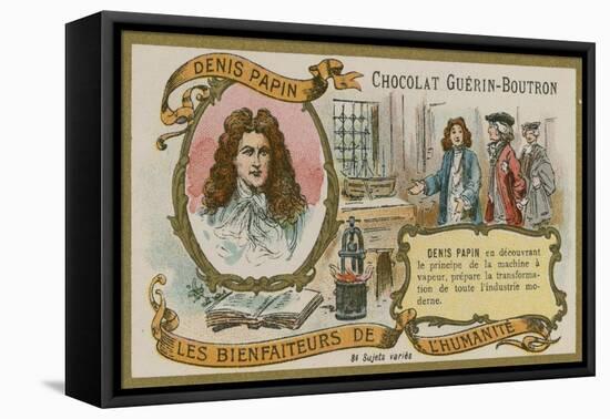 Chocolat Guerin-Boutron Trade Card, Denis Papin-null-Framed Stretched Canvas
