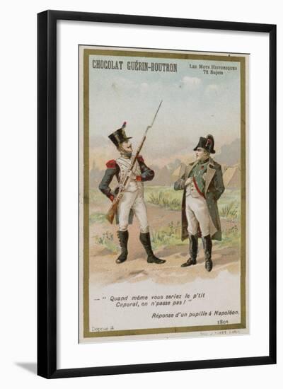 Chocolat Guerin-Boutron Trade Card, Historic Words Series-null-Framed Giclee Print