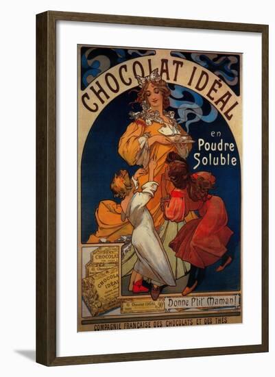 Chocolat Ideal Vintage Poster - Europe-Lantern Press-Framed Art Print