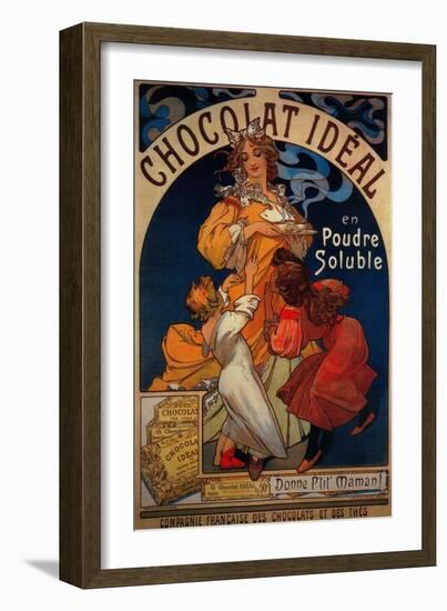 Chocolat Ideal Vintage Poster - Europe-Lantern Press-Framed Art Print