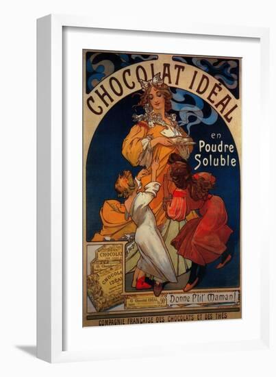 Chocolat Ideal Vintage Poster - Europe-Lantern Press-Framed Art Print